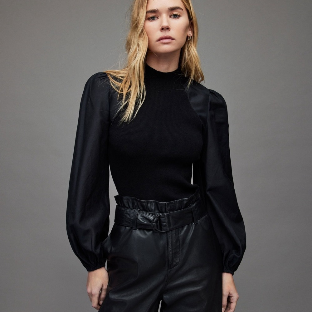 All Saints Cleo Balloon Sleeve Top